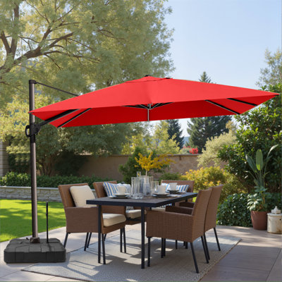 Parasol excentré en porte-à-faux 145 po x 104 po avec base Easy-Move | Mobilité d'une personne