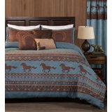 Sedona 7-Piece Southwestern Wild Horses Microsuede Comforter Set