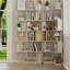 Ensemble de 2 bibliothèques combinées pour économiser de l'espace 55cm plus 80cm de longueur couleur chêne blanc et 4 autres couleurs pour l'option, 2 bibliothèques de groupe en forme de L x 1 + bibliothèque en forme de I x 1-133690875-133690877