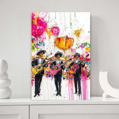 Vibrant Mariachi Fiesta Abstract Traditional Wall Art