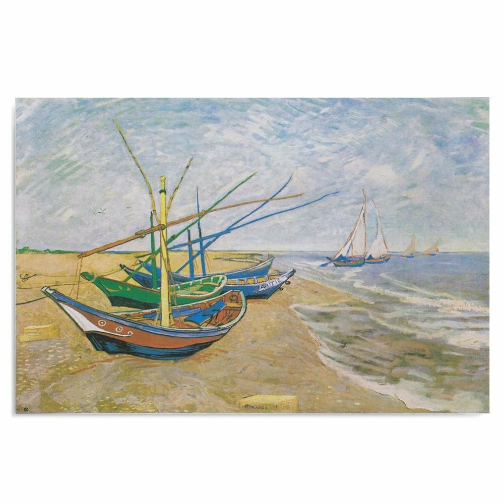 Leinwandbild Fischerboote am Strand von Saintes-Maries-De-La-Mer von Vincent Van Gogh