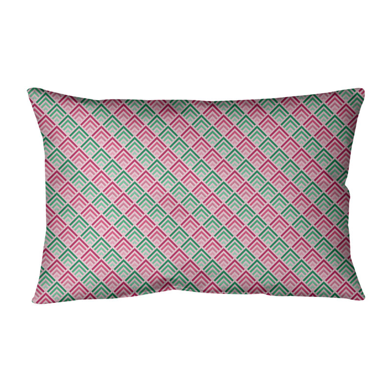 Coussin lombaire intérieur / extérieur Katelyn Elizabeth, Rose / Vert