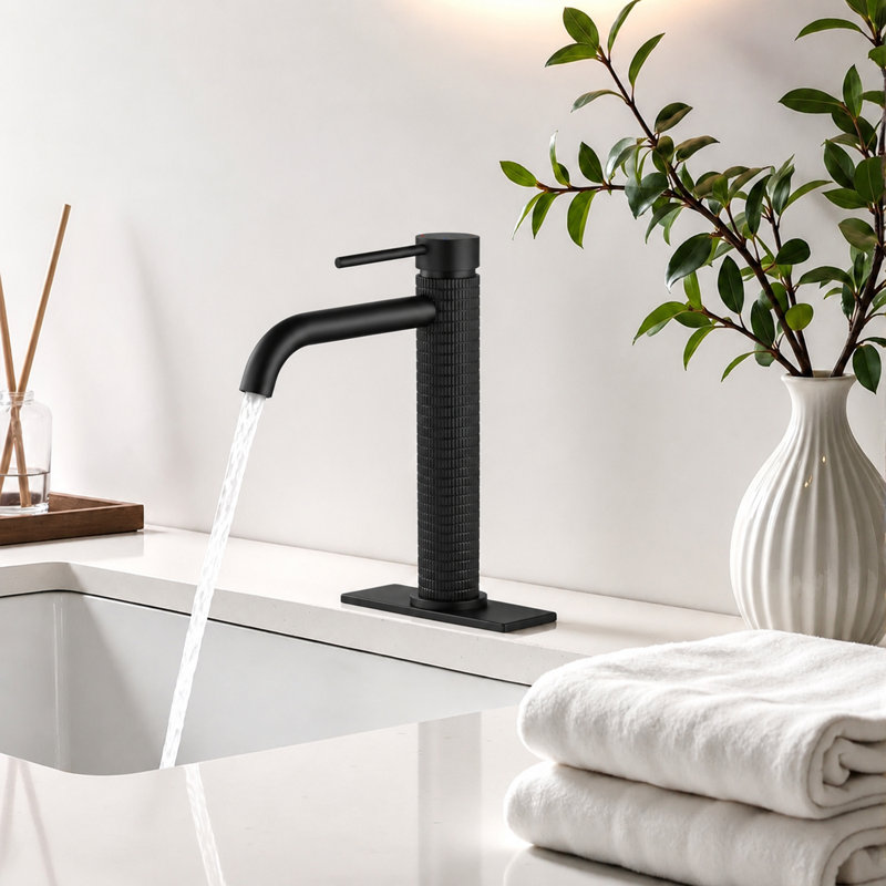 Single-Hole Single-Handle Bathroom Faucet, Matte Black