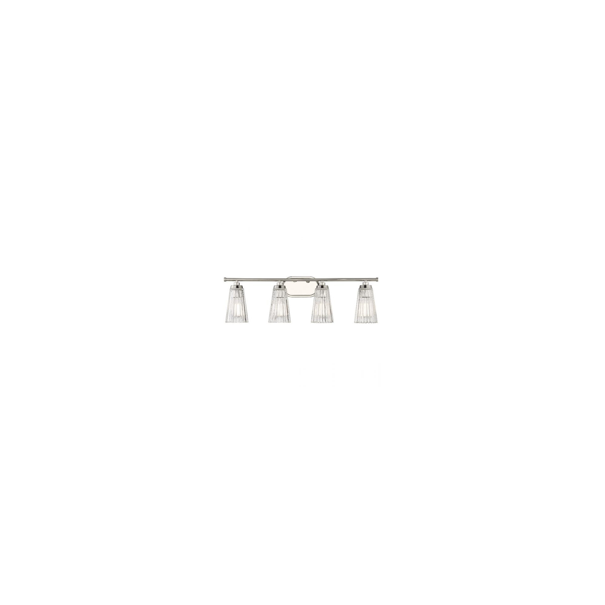 Jeanie Ribbed Dimmable Bath Sconce, 10" H x 30.5" W x 30.5" D, 4 Lights, Chrome