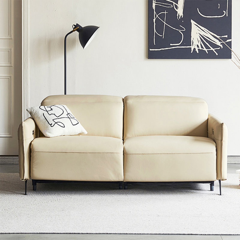 Causeuse-coussin modulaire 100% polyester crème