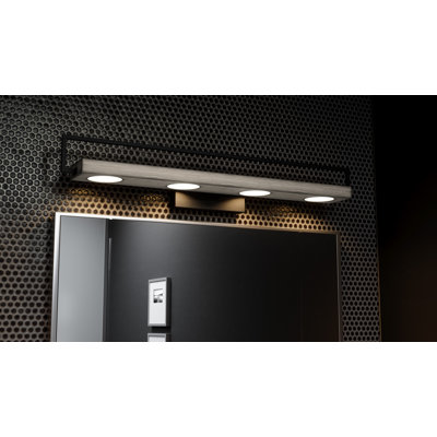 Barre de salle de bain à 1 lumière DEL à intensité variable noire