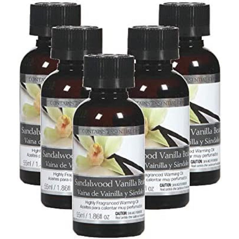 Huiles chauffantes parfumées à la vanille Sandalwood, boîte de 5, 55 ml Cadeau idéal pour les mariages, le spa, le reiki, la méditation et la salle de bain W1