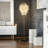 Eby 4-light 70'' Modern Coastal Aged Brass Natural Capiz Shell Tiered Floor Lamp With Black Marble Base Glam For Girls Room Living Room Dining Room