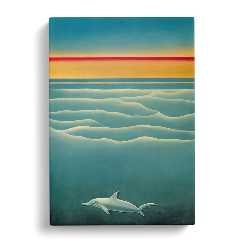 XC1022-4396X Swimming Dolphin - Wrapped Canvas Painting, 50cm H x 35cm W x 3cm D