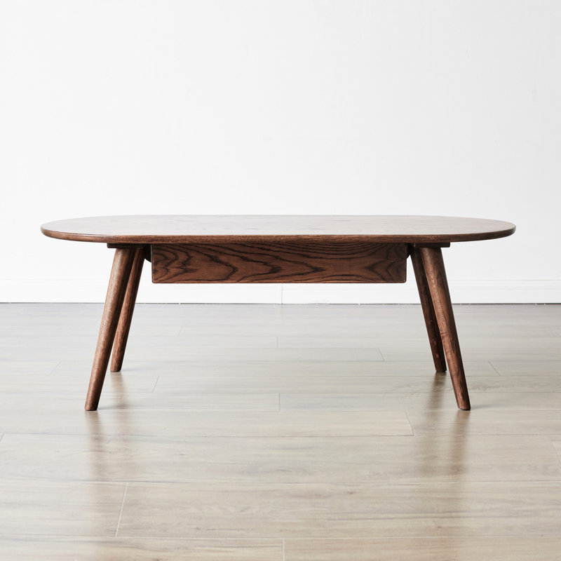 Table d'appoint ovale en bois massif - chêne, inclusions de tiroir, surface de travail de bureau 100% chêne naturel, espace, espace efficace
