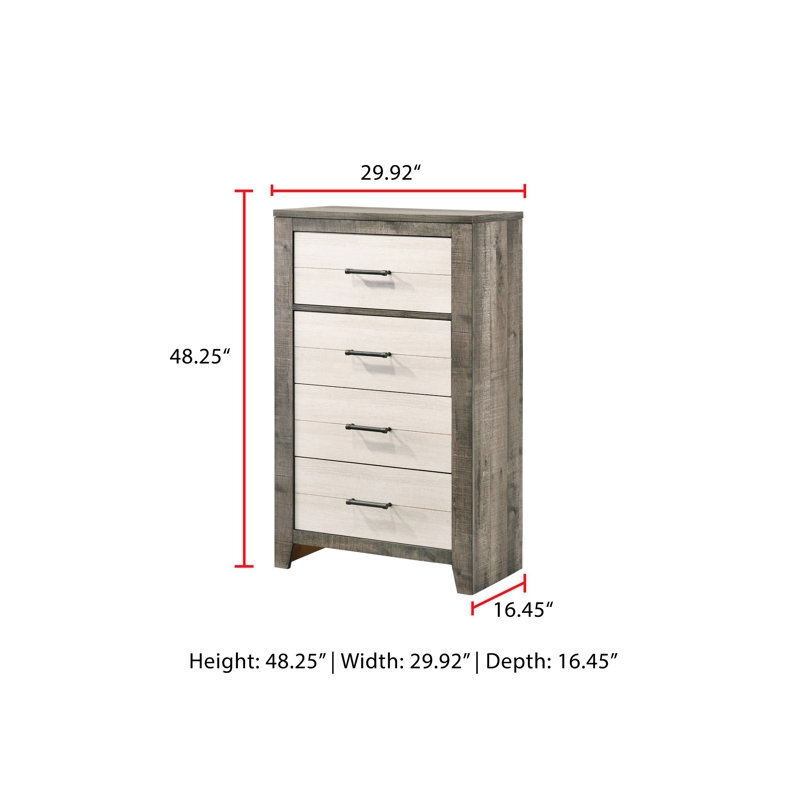 Commode avec finition bicolore et quatre tiroirs de rangement