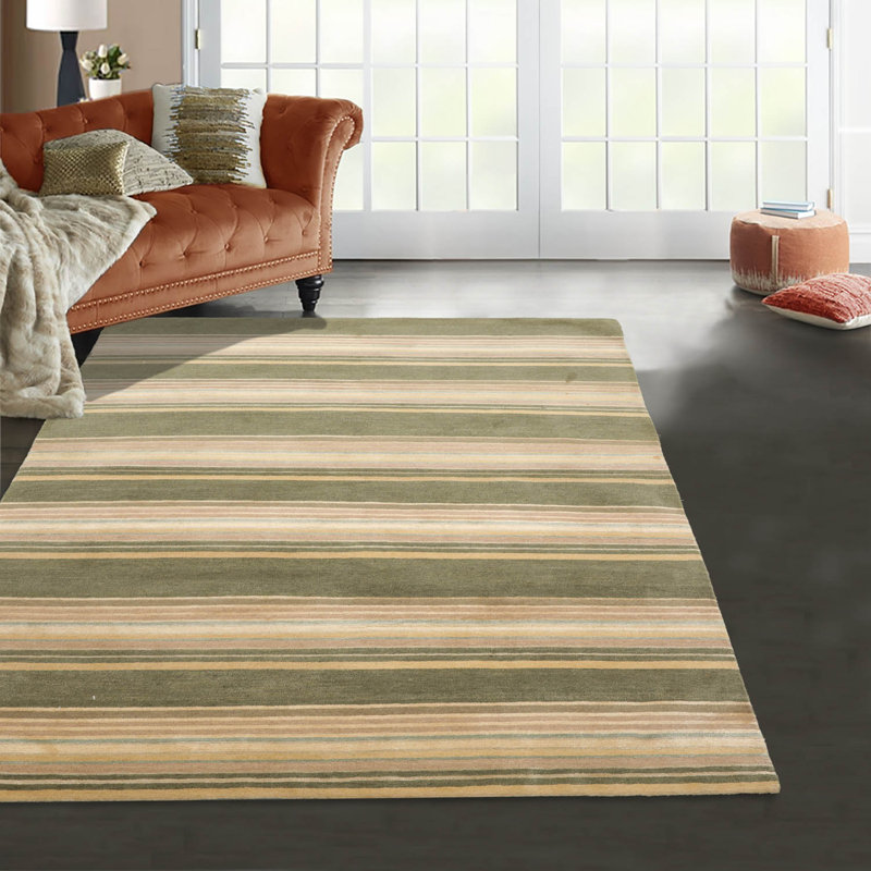 Cardyn Silk and Wool Striped Indoor / Outdoor Rug