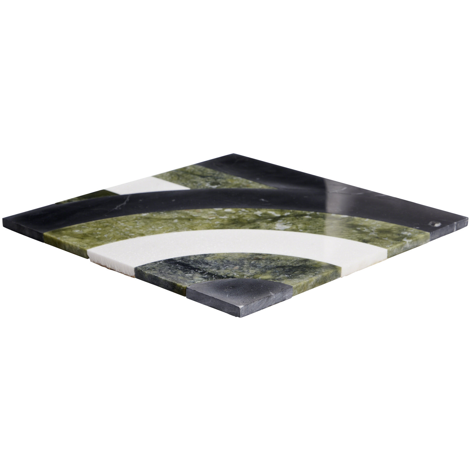 Elizabeth Sutton Curve Horizontal 2" x 12" Marble Novelty Mosaic Wall & Floor Tile ( 1 sq. ft. / sheet), Soul