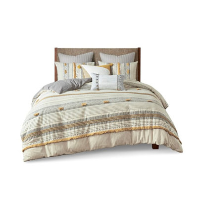 Premium Cotton Bedding Sets, Multicolor Stripe, King Size Comfort