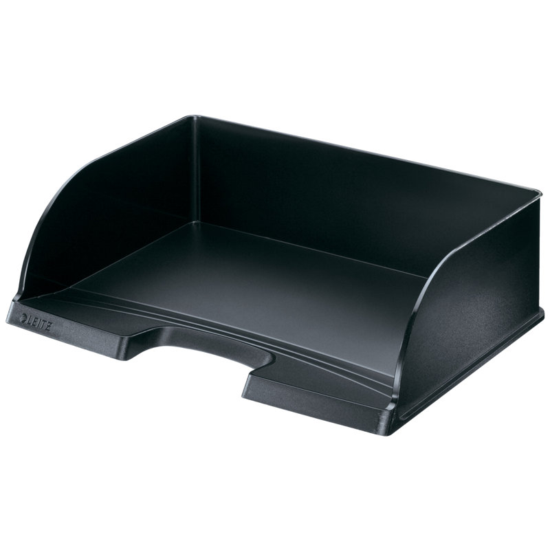 Plastic Paper Organiser, Black, 7cm H x 36.3cm W x 27.3cm D
