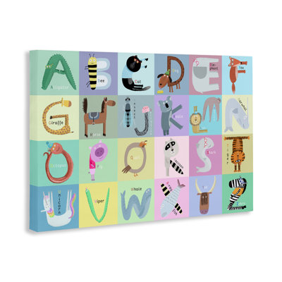 Toile fantaisiste avec alphabet animal, design par Carla Daly