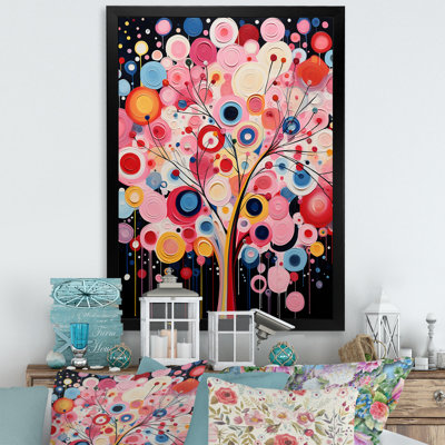 Fantaisie, arbre rose floral 2 - arbre, art mural africain