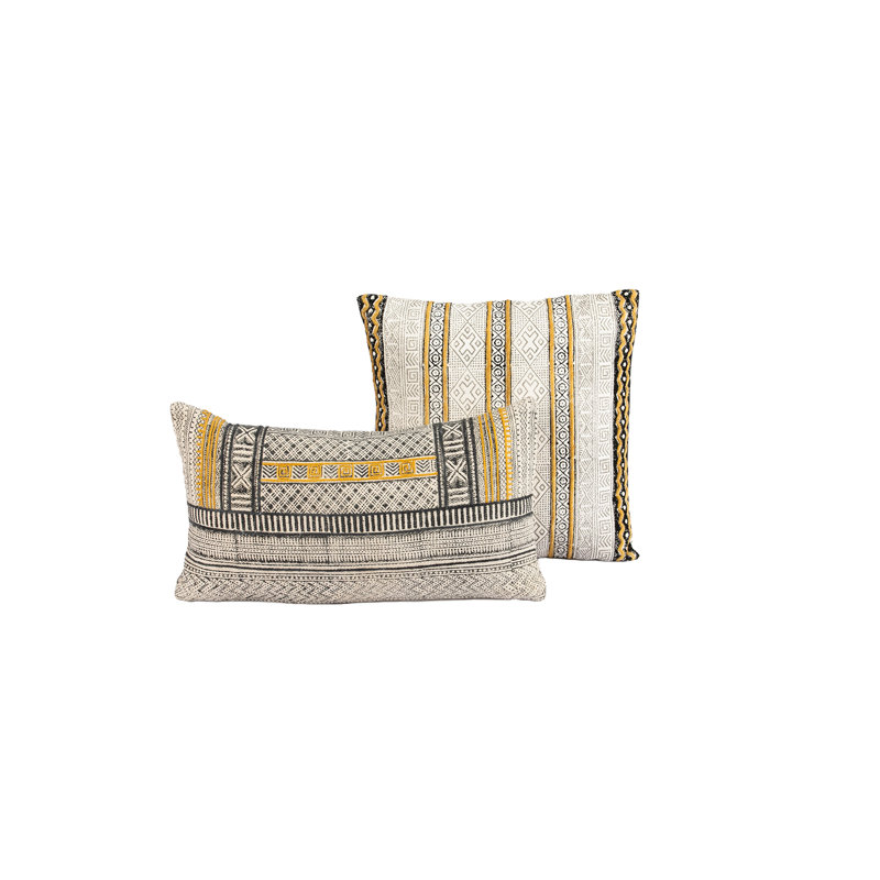  Cotton Cushion ROSHNI Yellow Lumbar