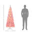 Arbre de Noël artificiel enneigé 6 pi avec forme de crayon, branches de pin réalistes, lumières DEL chaudes, ouverture automatique-663666729-663666731