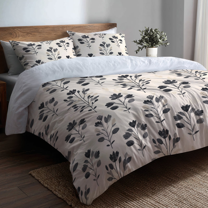 Ensemble de literie à motif floral 3 pièces - Ensemble de housse de couette Boho Summer Garden Bloom