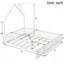 Lit, lit plateforme en bois avec garde-corps, blanc