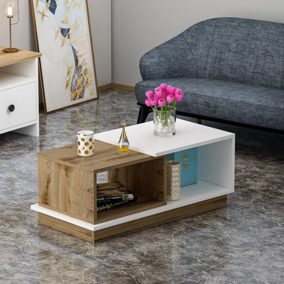 Table basse à piédestal avec rangement Jeno