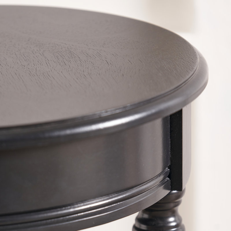 Abree Solid Wood End Table, Black