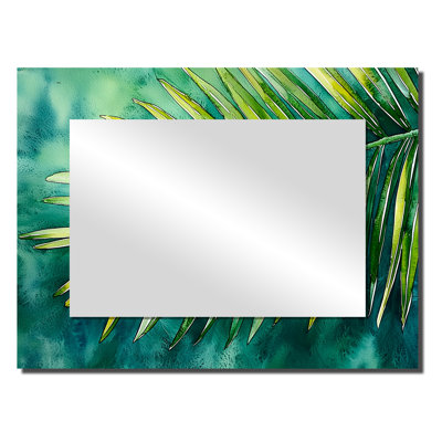 Green Tropical Safari Palms II - Palms & Palm Trees Mirror Wall Decor - Printed On Metal