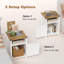 Ensemble de 2 tables de chevet Farmhouse, table d'appoint en bois rustique avec rangement pour porte de grange, blanc-2101423084