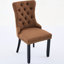 Linen Fabric Dining Chair , Blue, Solid Wood Legs Chairs, Upholstery, Blue Color-108793790