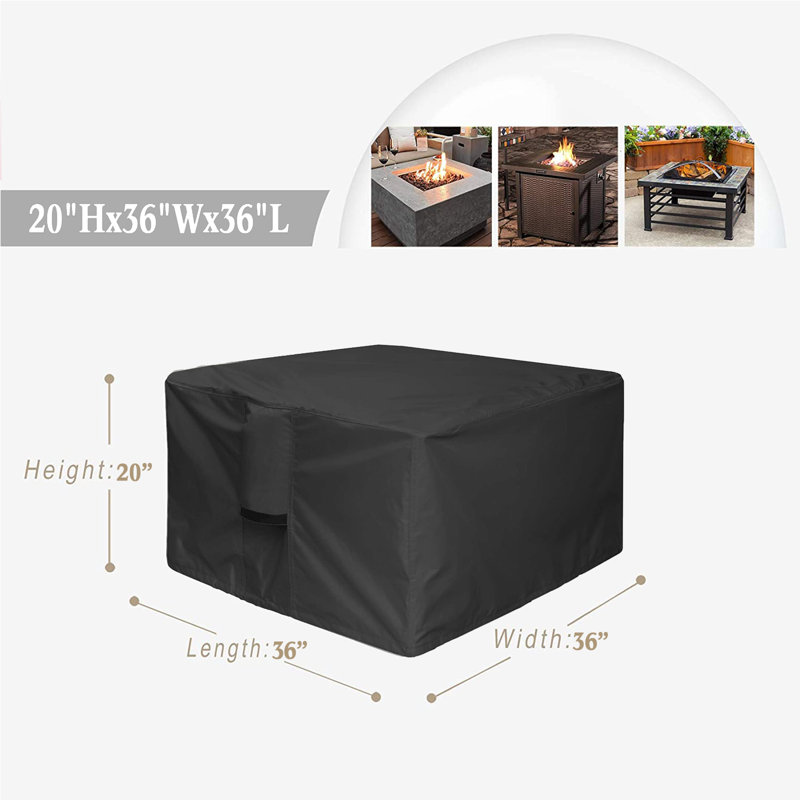 Outdoor Fire Pit Cover, 24" H x 36" W x 36" D