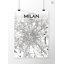 Milan City Map - No Frame Print-1456192584