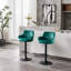 Bar Stools Set Of 2 - Adjustable Barstools With Back And Footrest, Counter Height Bar Chairs For Kitchen, Pub -Green