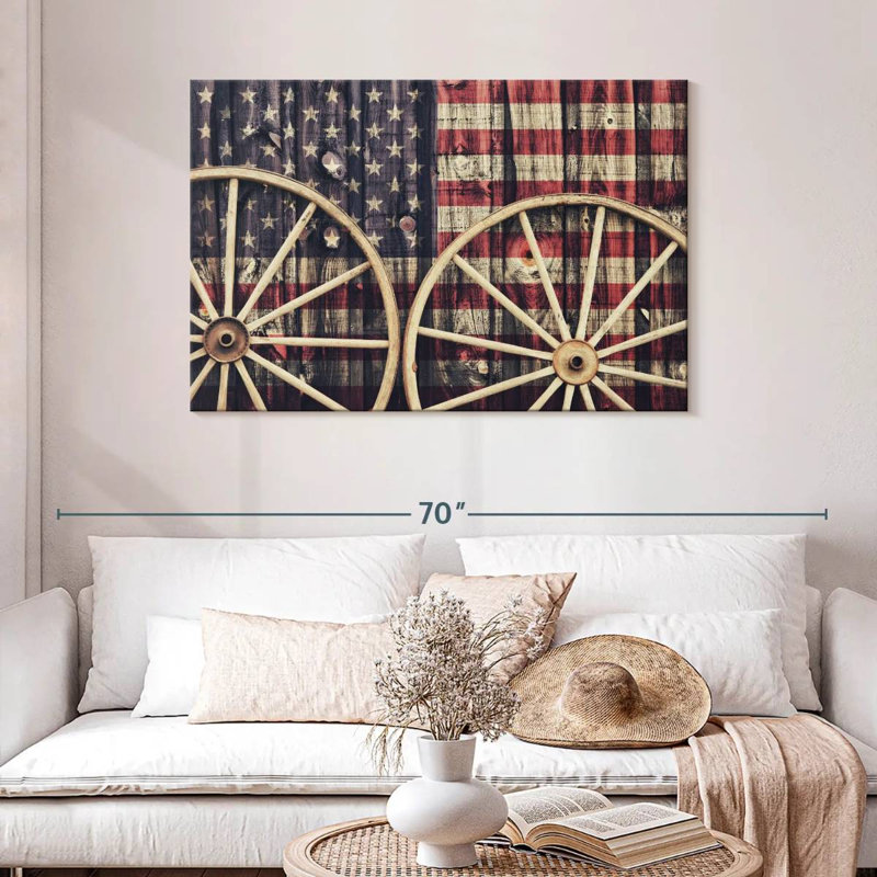 Borges Wagon Wheels American Flag, 30" H x 45" W