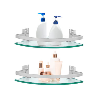 Glass Drill / Screw Bathroom Shelves