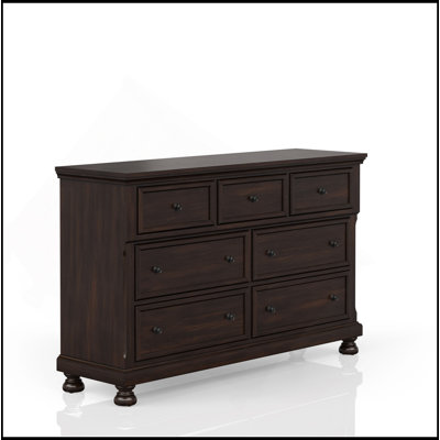 Seven Drawer Dresser Dark Cherry