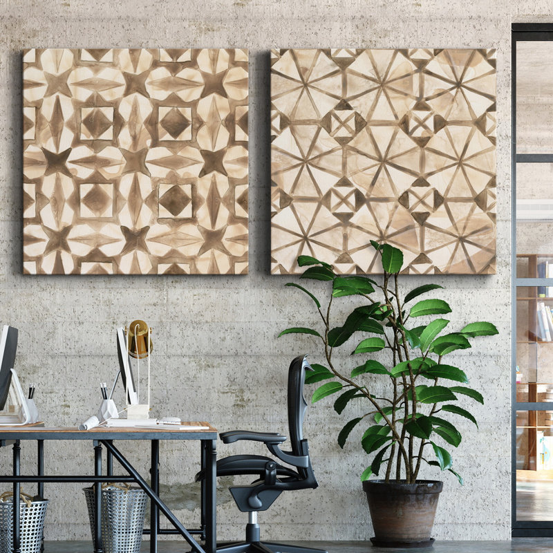 Toile tendue Umber Tile II-Premium Gallery - prête à être accrochée, H 16 po x l 16 po x P 1 po