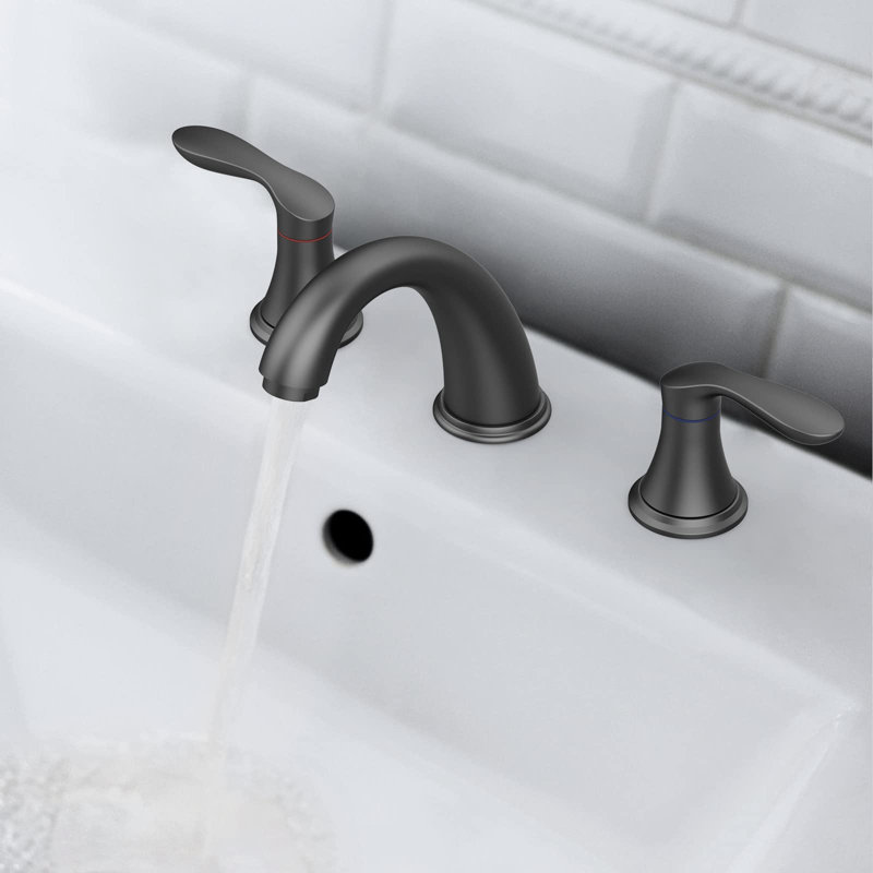 Bathroom Sink Faucet, Faucet For Bathroom Sink, Widespread Brushed Gold Bathroom Faucet 3 Hole, Granite