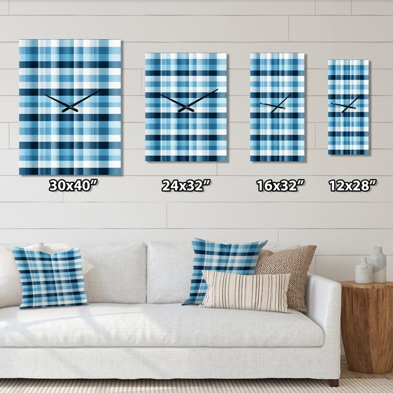 Motif écossais de charme nautique - horloge murale rétro, Petit