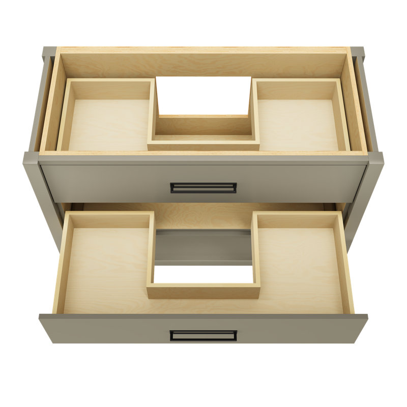 Kiawah Two-Drawer Single Bath Vanity, French Olive, 48", Matte Black