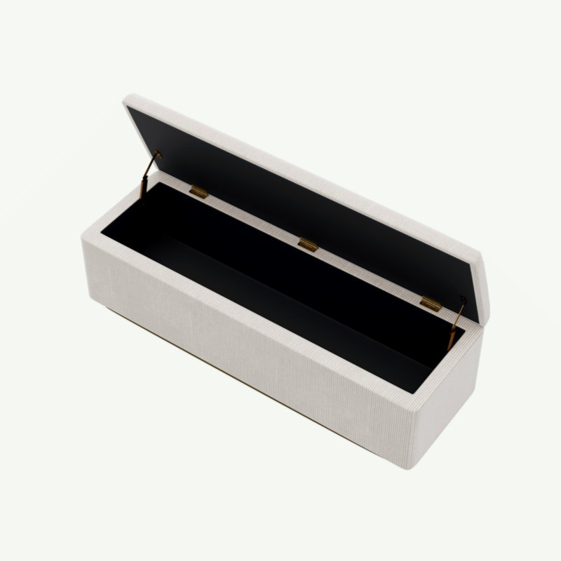 Repose-pieds de rangement 59,5 po Corduroy, Gris clair
