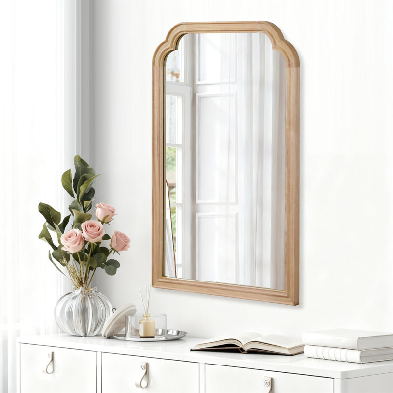 Miroir de coin, 30 po x 20 po, Bois naturel