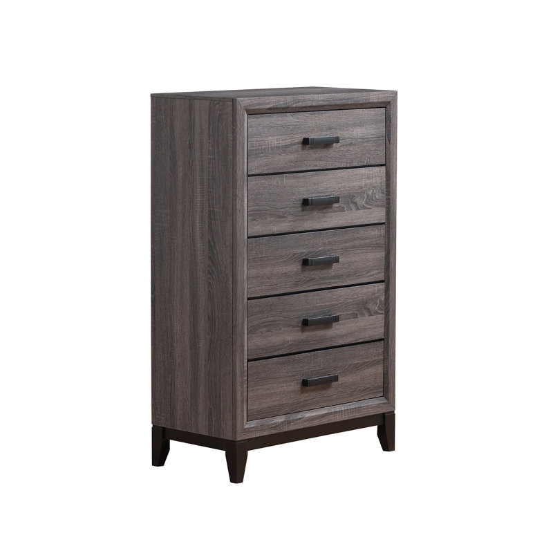 Jerold 31'' W 5 - Drawer Dresser, Foil Gray