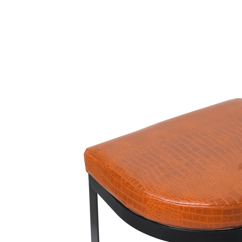 Tabouret de bar Terra Noir Luxe, Noir, Orange
