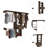 Cross Closet System, One Drawer, Three Metal Rod, Five Open Shelves-1305758473