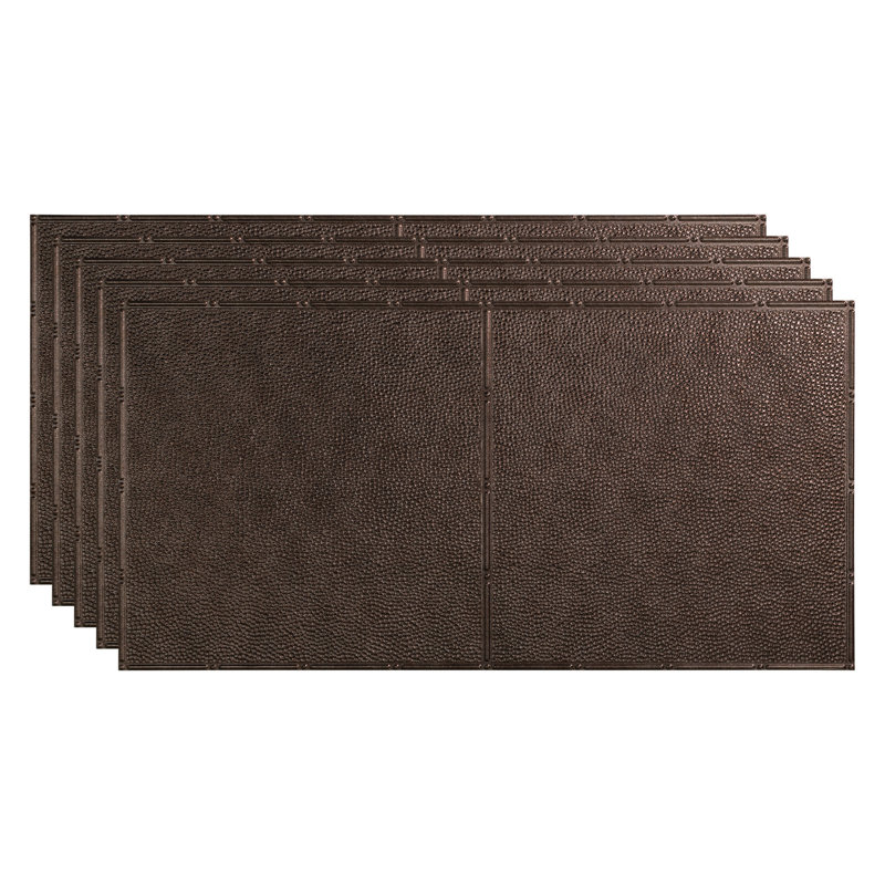 Panneau de plafond décoratif en vinyle 2 pi x 4 pi FASÄDE, Étain fumé