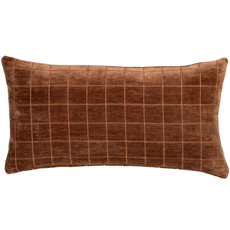 Vermouth Otterville Geometric Throw Pillow, 12"H x 21"W, Feather, Nutmeg Rust Block