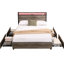 Structure de lit double avec rangement - Conception pratique pour votre chambre à coucher. , Tête de lit gris antique, Tiroirs, Bruit