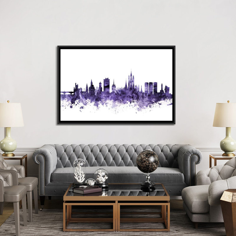 «Aberdeen, Écosse» par Michael Tompsett, impression sur toile tendue, Toile avec cadre flottant noir, Pas de tapis