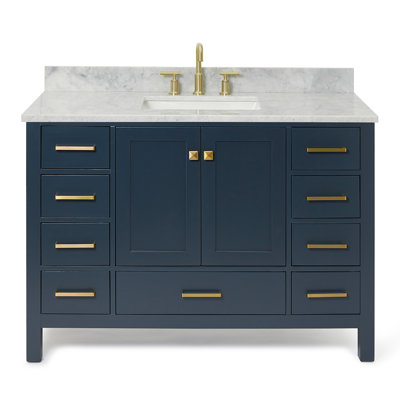 Flynt 49'' Single Bathroom Vanity with Carrara Marble Top